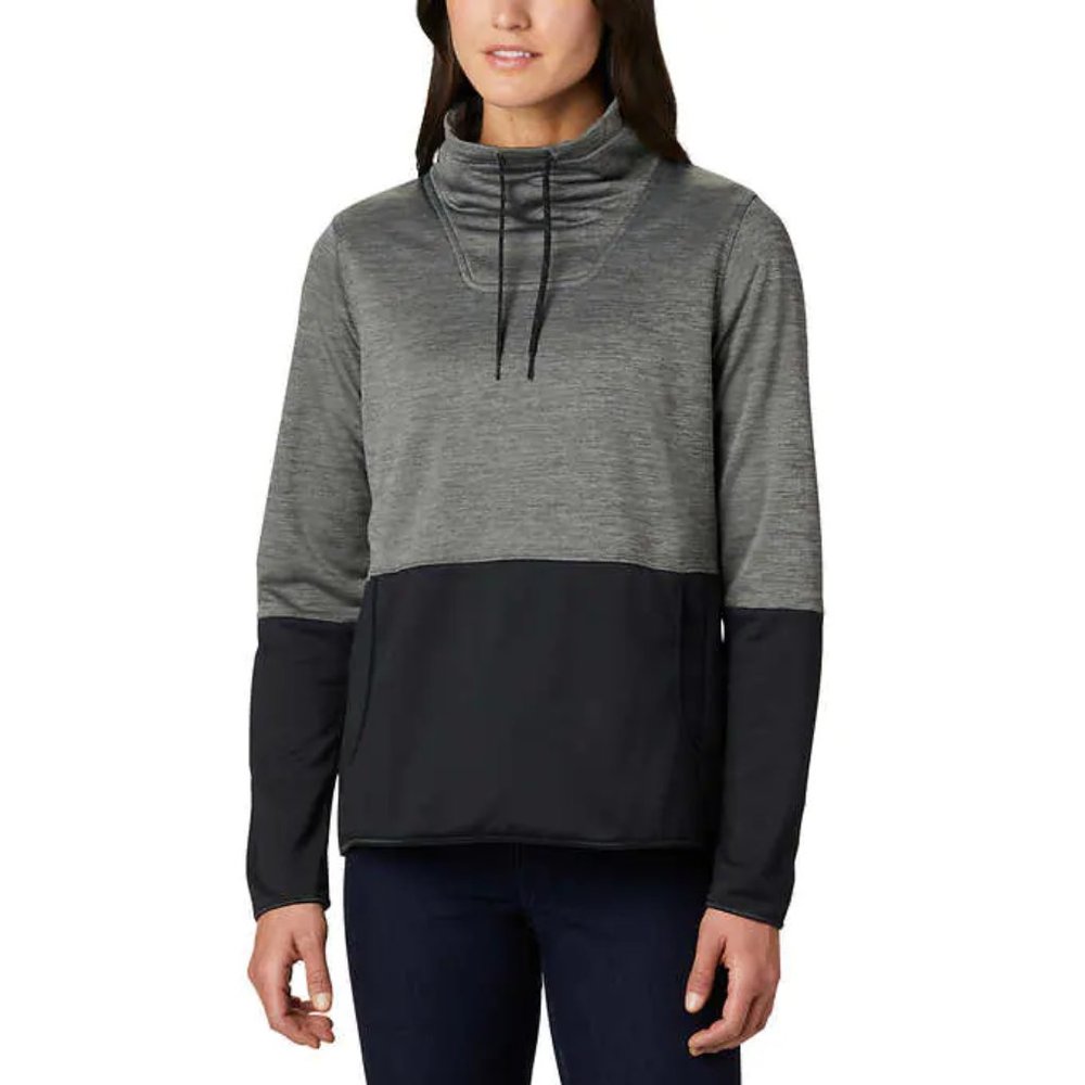 NWT Columbia Women's Adjustable Neck Pullover Black/Gray Size M $65 JK060